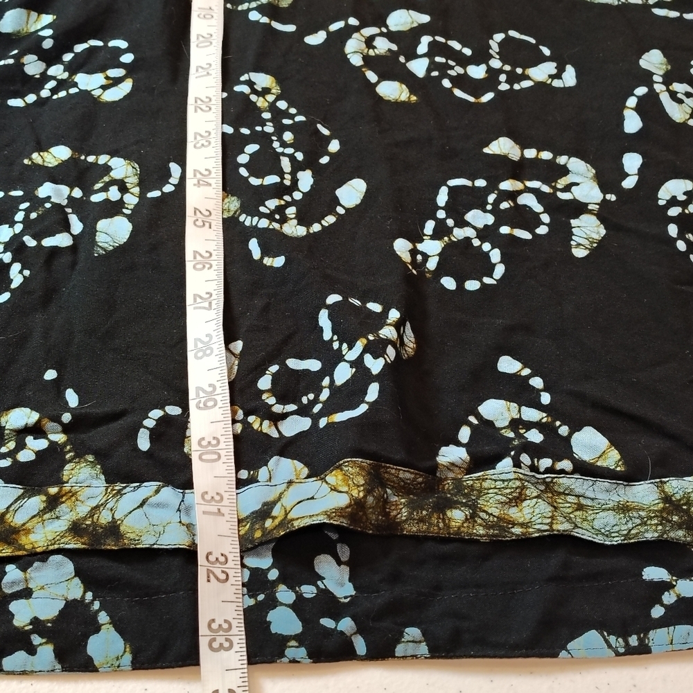 SAKAAS CALLIE ANCHOR TUNIC BLOUSE 3X BLACK BLUE ANCHOR 100% VISCOSE LONG SLEEVE - Picture 5 of 7